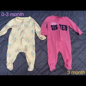Set of 4 footy pajamas